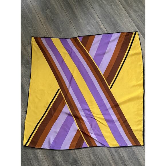 Vtg. Scarf Square Geometric 30” Color Block Career Multi-functional Art Deco MCM - Picture 6 of 8